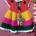 Handcrafted Multi-Color Crochet A-Line Dress, Sleeveless Cotton Blend with Floral Appliques, Scalloped Trim, Lacy Pattern